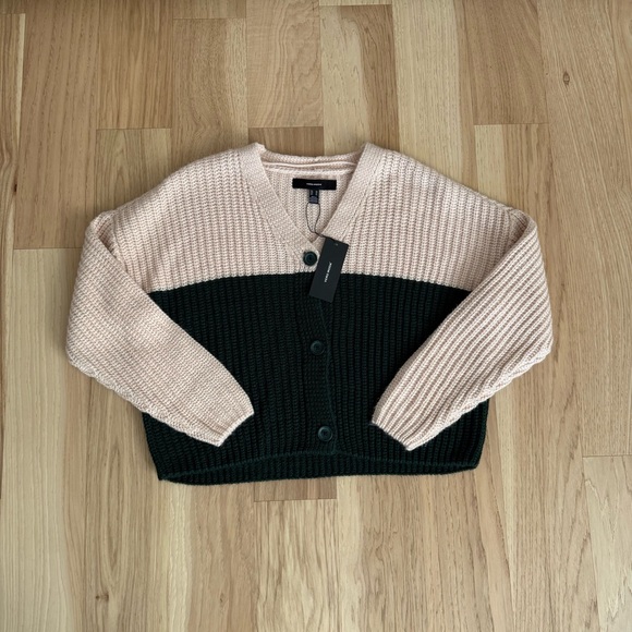 Vero Moda Colorblock V-Neck Cardigan Sweater  Oversized Crop Size XS - Picture 5 of 13